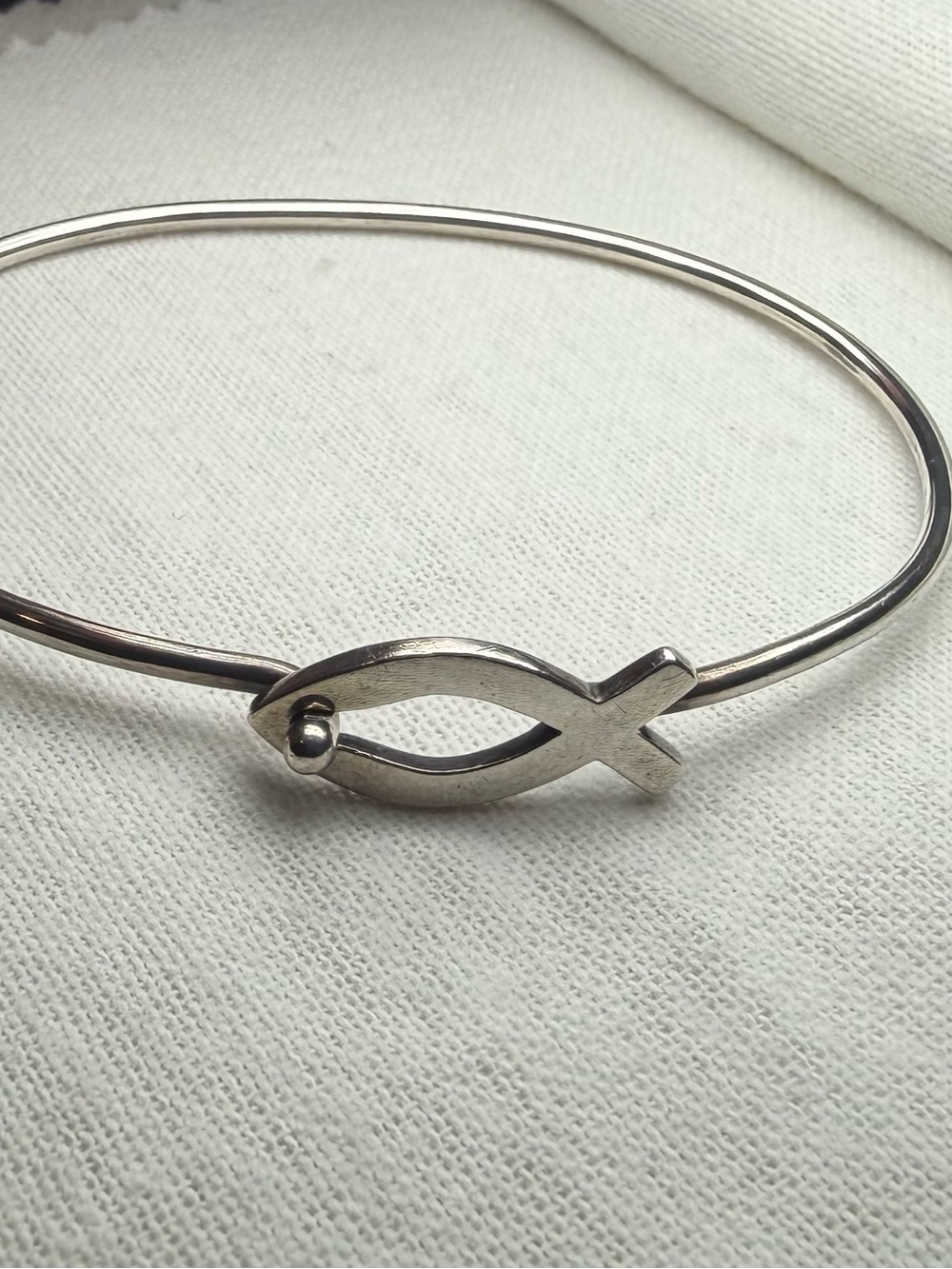 James Avery Silver Ichthys Bangle Bracelet